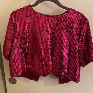 Hot pink sequin top